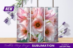 Pink rain lily flowers close up beauty tumbler png Product Image 1