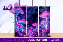 Psychedelic mushroom forest tumbler png background Product Image 1