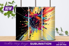Colorful basketball with splatter abstract tumbler Product Image 1
