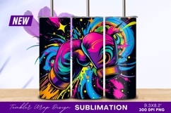 Neon boxing gloves tumbler png illustration Product Image 1