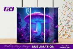 Luminous mushroom fantasy with moonlit forest tumbler Product Image 1