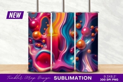 Luminous candle amidst vibrant liquid art tumbler png Product Image 1