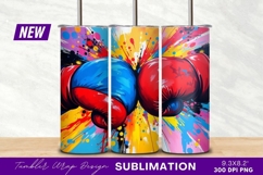 Boxing gloves clash with colorful splatter paint tumbler png Product Image 1