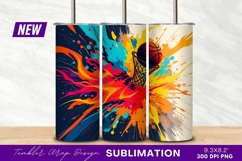 Basketball through hoop abstract artistic splash tumbler Product Image 1