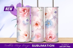Pastel floral pattern tumbler png design Product Image 1