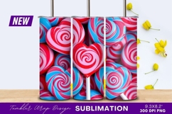Heart lollipops red and blue tumbler png Product Image 1