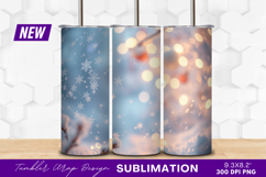 Winter Snowflakes With Bokeh Lights Background Tumbler Product Image 1