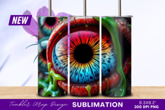 Colorful Eye With Green Slime Tumbler Png Product Image 1