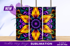 Colorful Fractal Floral Design Abstract Tumbler Png Product Image 1