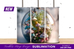 Mushroom Garden Inside Glass Tumbler Png Product Image 1