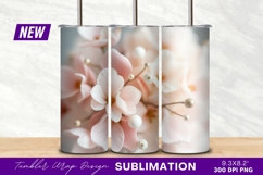 Delicate Pink Flowers With Pearls Tumbler Png Product Image 1