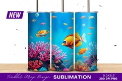 Colorful Fish Swimming In A Coral Reef Environment Tumbler Product Image 1