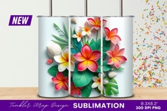 Tropical Plumeria Flower Arrangement Tumbler Png Product Image 1