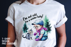 Sarcastic cat sublimation tshirt design png Product Image 1