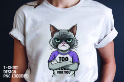 Cat sarcastic t-shirt sublimation png Product Image 1