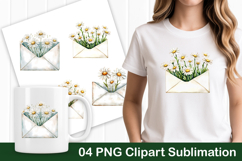 Daisy Envelope PNG Clipart Product Image 1