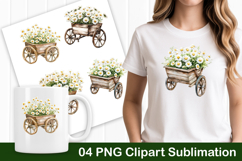 Daisy Flower Cart PNG Clipart Product Image 1