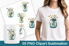 Daisy Flower Jar PNG Clipart Product Image 1