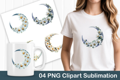 Daisy Crescent Moon Flower PNG Clipart Product Image 1
