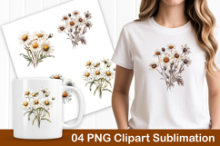 Vintage Daisy Flower Bunch PNG Clipart Product Image 1
