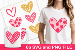 6 Valentine Love Doodle Clipart for T-Shirts &amp; Mugs SVG PNG Product Image 1