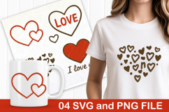 6 Valentine Love Doodle Clipart for T-Shirts &amp; Mugs SVG PNG Product Image 1