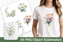 Watercolor Daisy Flower PNG Clipart Product Image 1