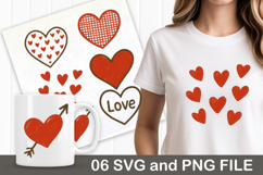 6 Valentine Love Doodle Clipart for T-Shirts &amp; Mugs SVG PNG Product Image 1