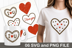 6 Valentine Love Doodle Clipart for T-Shirts &amp; Mugs SVG PNG Product Image 1