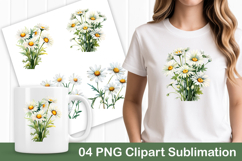 Daisy Stem Floral PNG Clipart Product Image 1