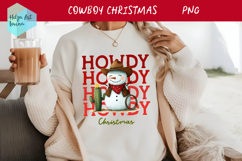 Christmas Cowboy Snowman T-shirt PNG Product Image 1