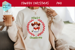 Christmas Cowboy Snowman T-shirt PNG Product Image 1