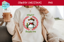 Christmas Cowboy Snowman T-shirt PNG Product Image 1