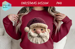 Latch Hook Yarn Christmas Sublimation | T-Shirt PNG Product Image 2