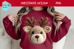 Latch Hook Yarn Christmas Sublimation | T-Shirt PNG Product Image 1