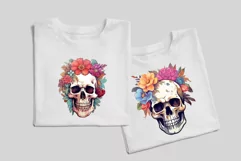 Ethereal Floral Skulls Watercolor Illustrations Product Image 8