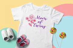 Mom of twins SVG. Mother SVG, Tshirt Design for Twins Mom Product Image 1