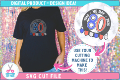 Tshirt design idea using VE Day 2025 80 Year Celebration SVG Cut File Design