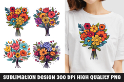 Watercolor Floral bouquet clipart sublimation Product Image 1