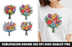 Watercolor Floral bouquet clipart sublimation Product Image 1