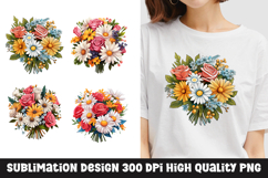 Watercolor Floral bouquet clipart sublimation Product Image 1