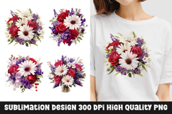 Watercolor Floral bouquet clipart sublimation Product Image 1