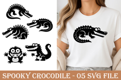 Spooky crocodile svg design, t-shirt svg, mug svg Product Image 1
