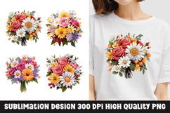Watercolor Floral bouquet clipart sublimation Product Image 1