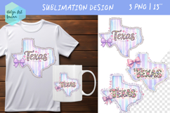 Floral state map sublimation. Clipart Texas Product Image 1