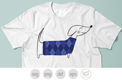 Dachshunds in Argyle Sweaters Svg Clipart Product Image 2