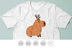Christmas Capybara Reindeer Svg and Png Product Image 3