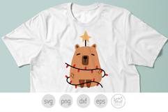 Holiday Capybara with Christmas Lights Svg and Png Product Image 4