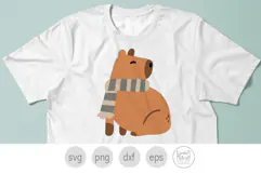 Fall Capybara with Scarf Svg and Png Files for Cricut Product Image 5