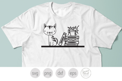 Cat on Bookshelf Svg, Book Lover Png, Book Club Design Svg Product Image 3
